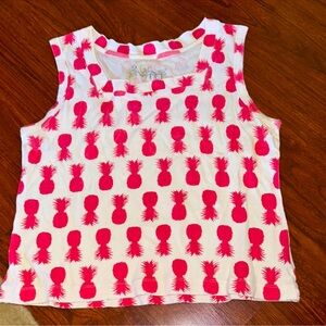 2 A Tee Boutique Pink Pineapple Print woman’s Tank Top size PL